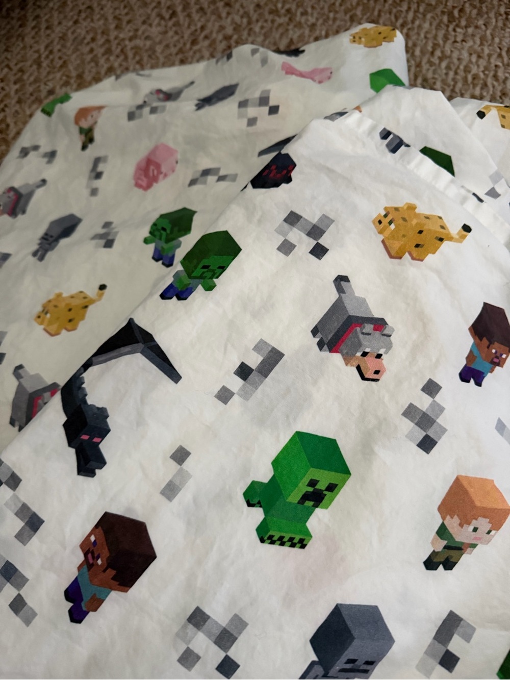 EUC Pottery Barn Kids Minecraft Organic Sheet Set Twin - Picture 6 of 9